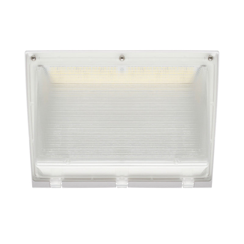 LED Wall Pack Light - 60W - 9,595 Lumens - Photocell Included - SWP4 - Forward Throw - White - DLC Listed