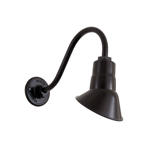 Hi-Lite 7" Angle Shade (Black Finish, shown w/ 14" B-1 goose neck arm)