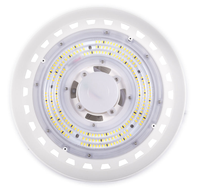 200W 15" LED UFO High Bay Light – 32,985 Lumens, 5000K, 120-277V, White Finish