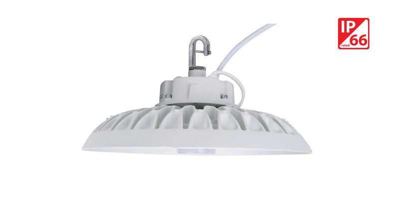 13" LED UFO High Bay Light, 150W, 23,097 Lumens, 5000K, IP66 Rated, White Finish