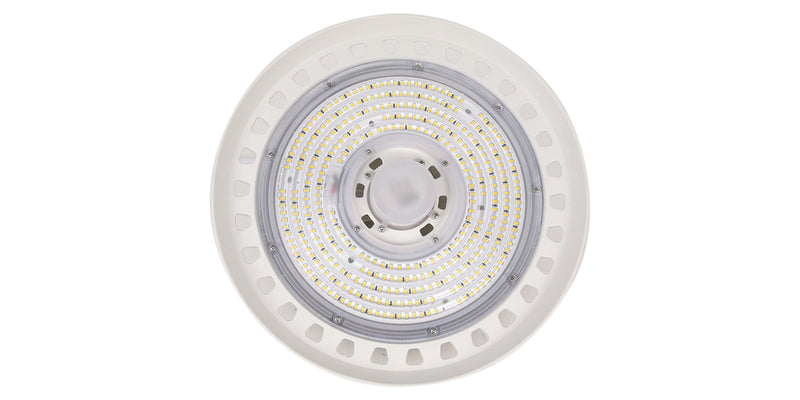 13" LED UFO High Bay Light, 150W, 23,097 Lumens, 5000K, IP66 Rated, White Finish