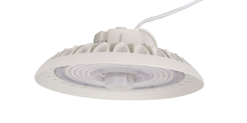 200W 15" LED UFO High Bay Light – 32,985 Lumens, 5000K, 120-277V, White Finish