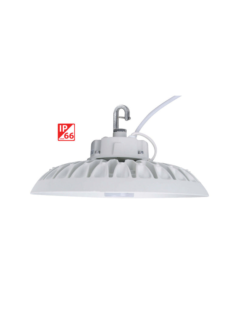 13" LED UFO High Bay Light, 150W, 23,097 Lumens, 5000K, IP66 Rated, White Finish