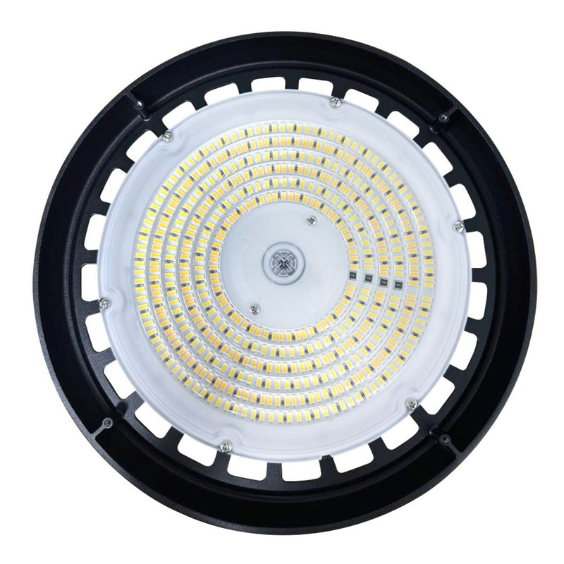 LED High Bay - 148lm/w - Wattage Tunable (150W/120W/100W) - CCT Selectable (5000K/4000K/3500K) - UFO5 - Hook Mount - Black - UL DLC 5.1