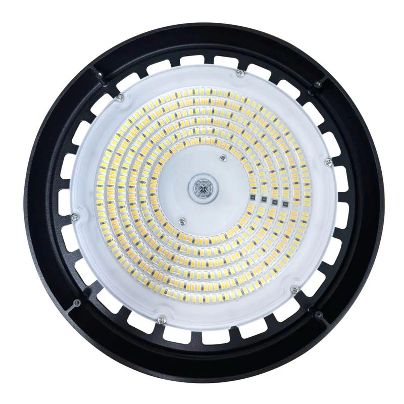 LED High Bay Light - 240W/200W/150W | Wattage & CCT Selectable | UFO5 Series | 165 lm/W | Hook Mount | High Voltage | Black | UL & DLC 5.1