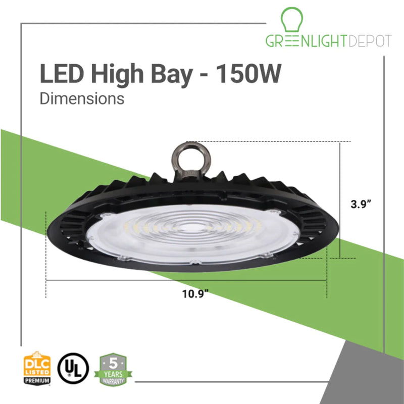 LED High Bay - 150W - 4 Pack - 16,500 Lumens - Slim UFO - Hook Mount - UFO Series - UL