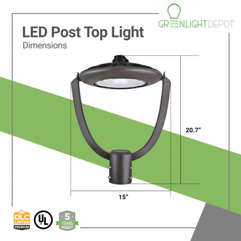 LED Post Top Light - Selectable Color Temperature - 75W - Brown - Shorting Cap