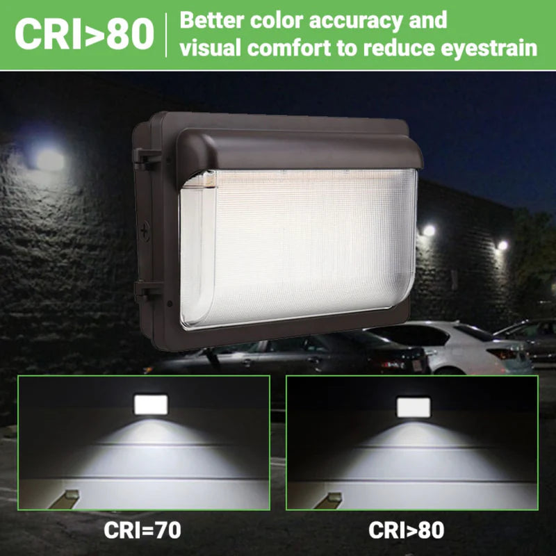 LED Slim Wall Pack Light - 133 LM/W - Wattage Tunable - 120W/100W/80W - Photocell Included - SLWP - Forward Throw - UL DLC 5.1 Listed