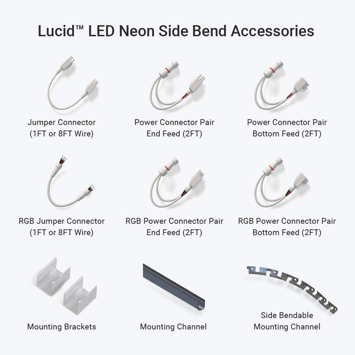 Lucid™ Flexible LED Neon Side Bend Accessories