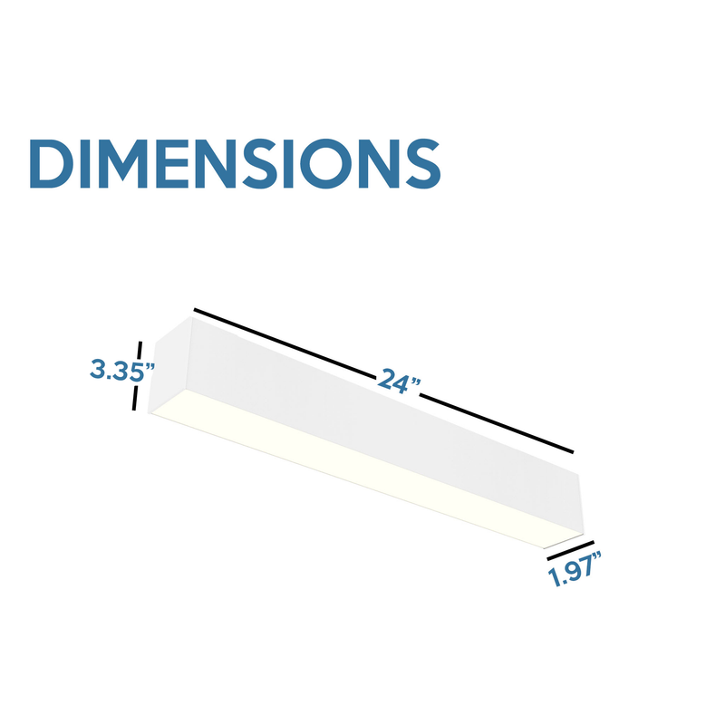 2 FT LED Direct/Indirect Suspended Linear Fixture G2, 2200 Lumen Max, Wattage and CCT Selectable, 120-277V, Black or White Finish