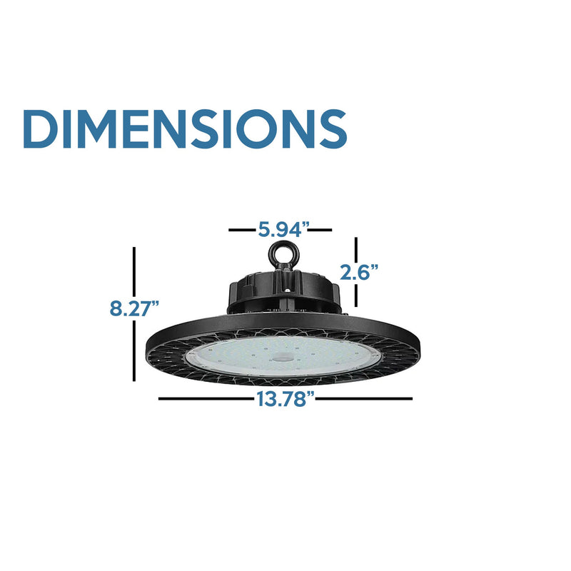 LED Mars UFO High Bay, 100 watt, 14,000 Lumens, Comparable to 250 Watt Fixture, 120-277V