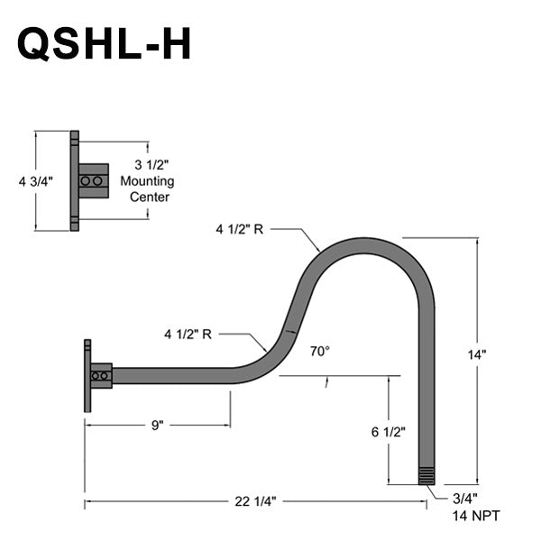 Quick Ship 12" Deep Shade Hi-Lite Gooseneck, Classic Collection, H-QSN16112 Series Oil Rubbed Bronze Finish