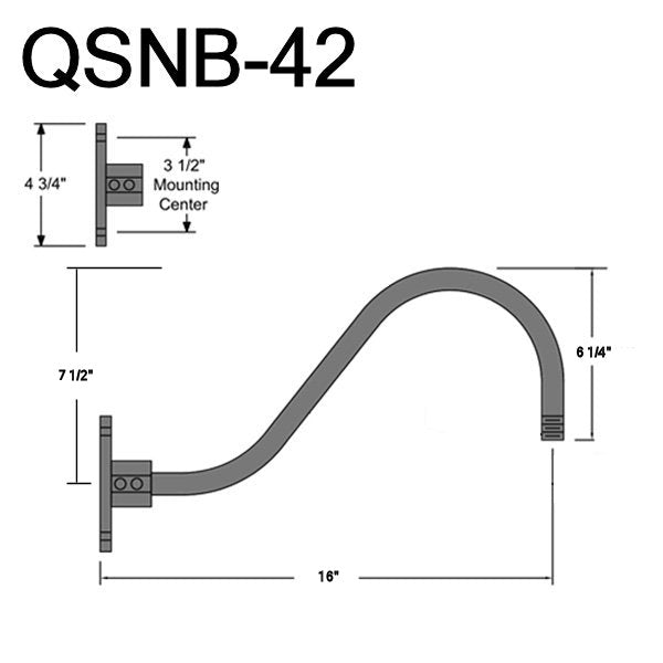 Quick Ship 14" Shade Hi-Lite Gooseneck, Warehouse Collection, H-QSN15114 Series (Black, White, Galvanized Finishes)