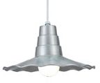 R908 Series 1 Light Cord Hung Cafe Lites, Galvanized Finish