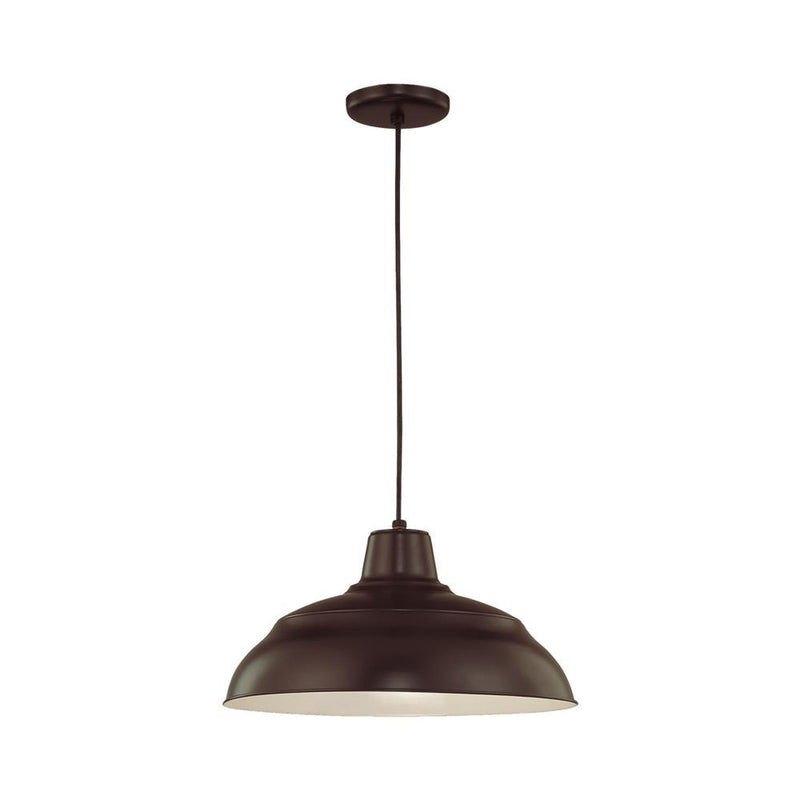 Millennium Lighting 17" RLM Warehouse Cord Hung Pendant (Available in Bronze, Galvanized, Black, Red, and Green Finishes)