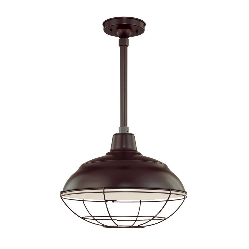Millennium Lighting 17" RLM Warehouse Shade Stem Hung (Available in Bronze, Galvanized, Black, Red, and Green Finishes)