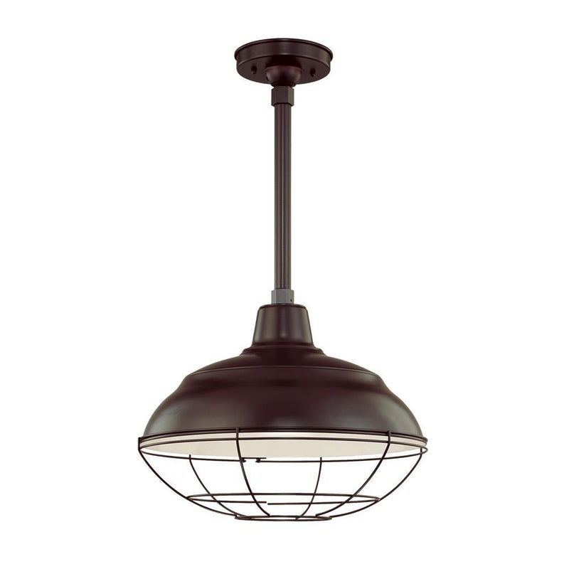 Millennium Lighting 17" RLM Warehouse Shade Stem Hung (Available in Bronze, Galvanized, Black, Red, and Green Finishes)