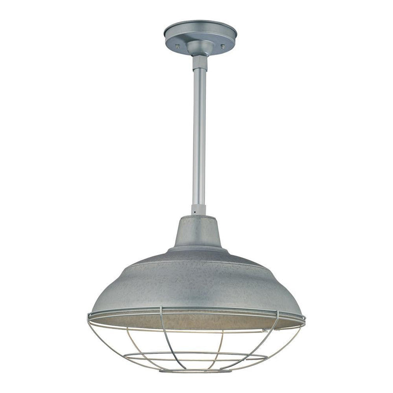 Millennium Lighting 17" RLM Warehouse Shade Stem Hung (Available in Bronze, Galvanized, Black, Red, and Green Finishes)