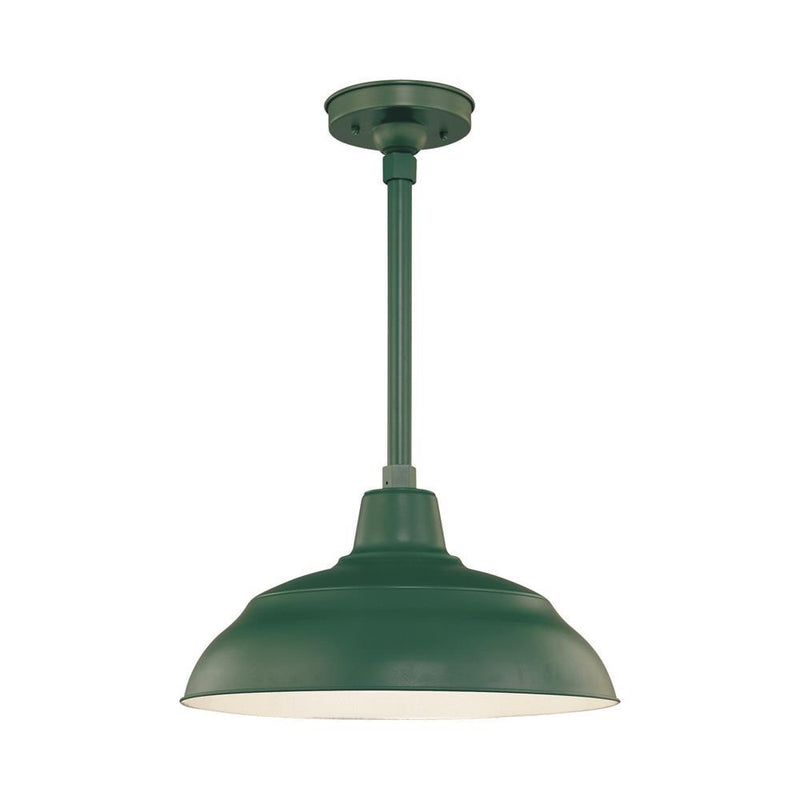 Millennium Lighting 17" RLM Warehouse Shade Stem Hung (Available in Bronze, Galvanized, Black, Red, and Green Finishes)