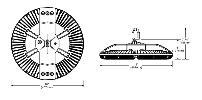 LED Slim-Profile Circular High Bay | 200W, 24,616 Lumens, 120-277V, Energy-Efficient Lighting