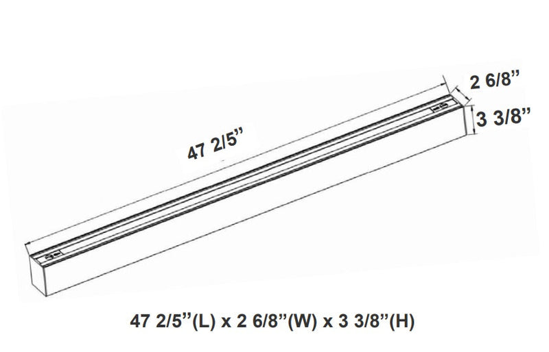 4 Foot SCX Series LED Linear Fixture, 40W, 120-277V, CCT Selectable