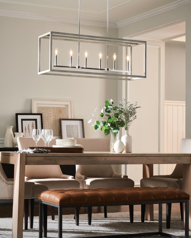 6634506EN-848, Six Light Island Pendant , Moffet Street Collection