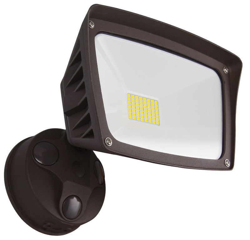 1 Head LED Dimmable Security Light, 28 watt, Bronze or White Finish, 3000K or 5000K CCT