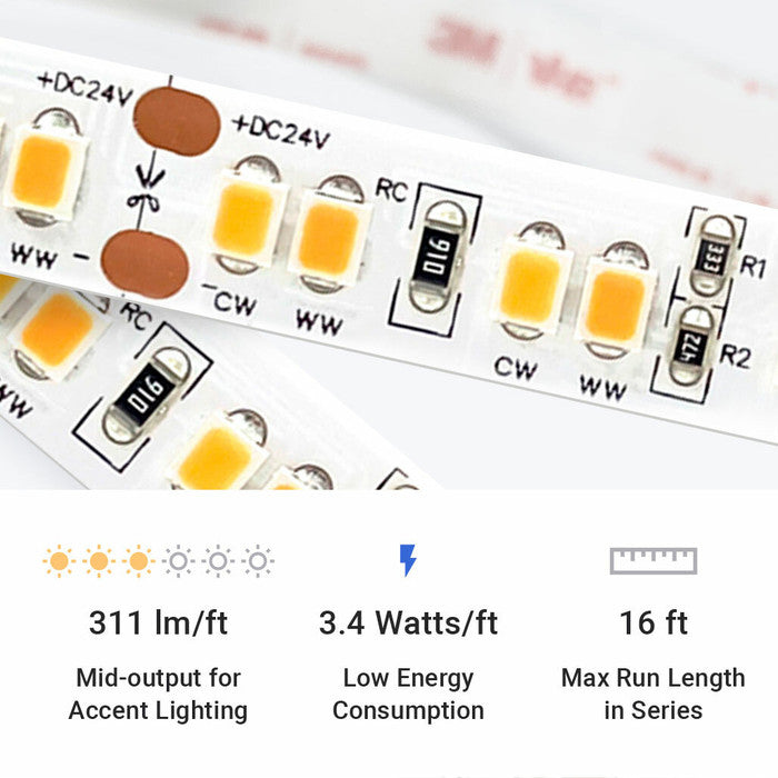 Outdoor (IP65) UltraBright™ Sienna Dim-to-Warm Series LED Strip Light