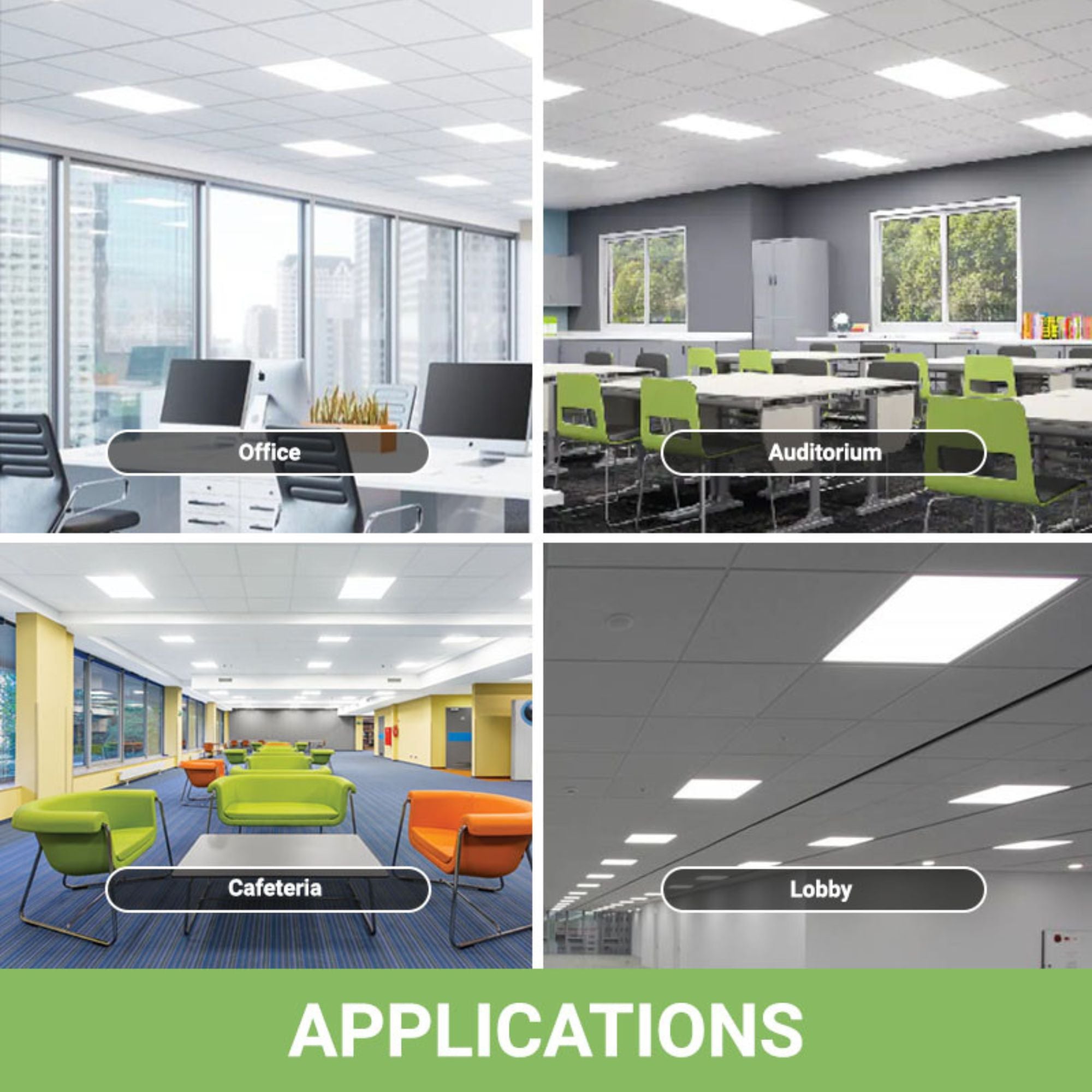 2' x 2' LED Panel Light - 2 Pack - Wattage Tunable (20W/30W/40W) and CCT Selectable (3500/4000/5000K)- Dimmable - (ETL+ DLC 5.1) v2
