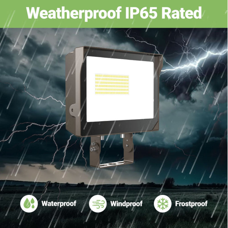 LED Flood Light - FL5 - 150W - 21,750 LM -  Flood Mount - Photocell Included - UL DLC 5.1