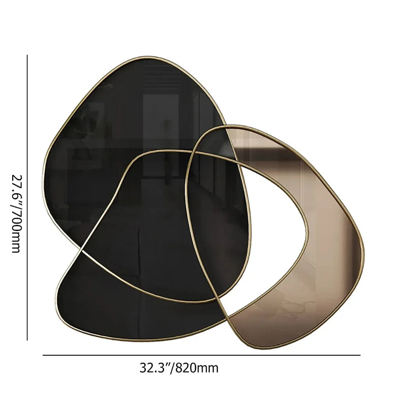 31.5" Abstract 3D Metal Big Wall Decor Unique Modern Irregular Home Art in Black & Gold