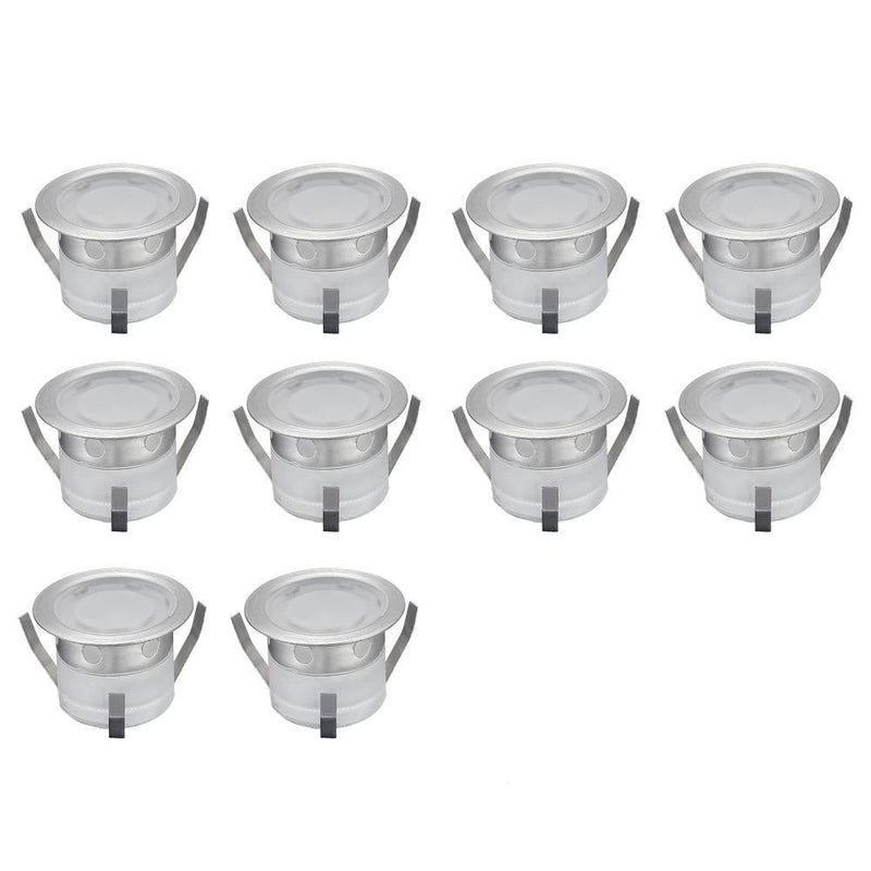 LED Deck Light - Landscape Light - Recessed In Ground Patio Kit - 10 Pc + Driver