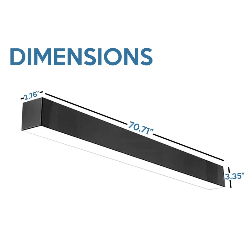 6 FT LED Linear Fixture G2, 6600 Lumens, 60W, CCT Selectable, 120-277V, Black or White Finish