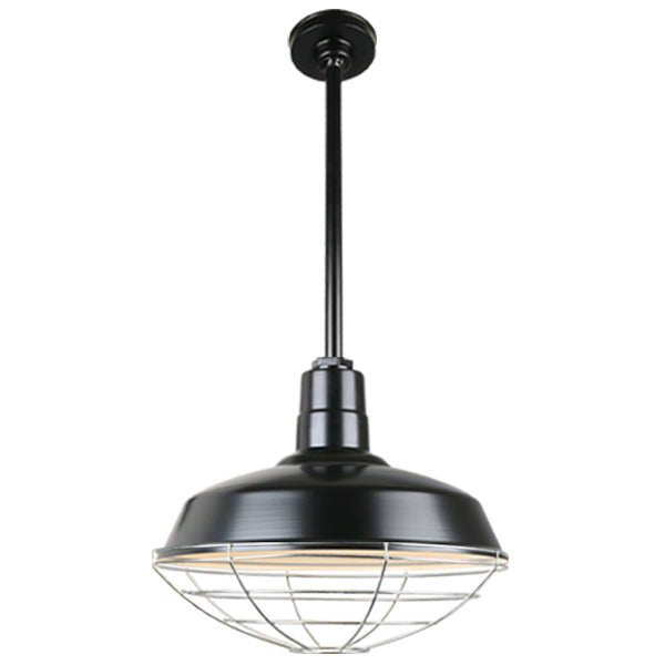 Quick Ship Hi-Lite 16" Warehouse Collection Stem Mount Pendant, H-QSN15116 Series (Black, White, Galvanized Finishes)