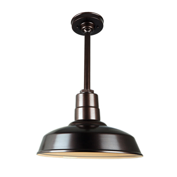 Quick Ship Hi-Lite 16" Warehouse Collection Stem Mount Pendant, H-QSN15116 Series (Black, White, Galvanized Finishes)