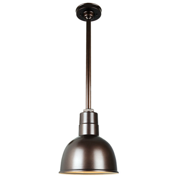 Quick Ship Hi-Lite 12" Deep Bowl Collection Stem Hung Pendant, H-QSN16112 Series (Black, White, Galvanized Finishes)