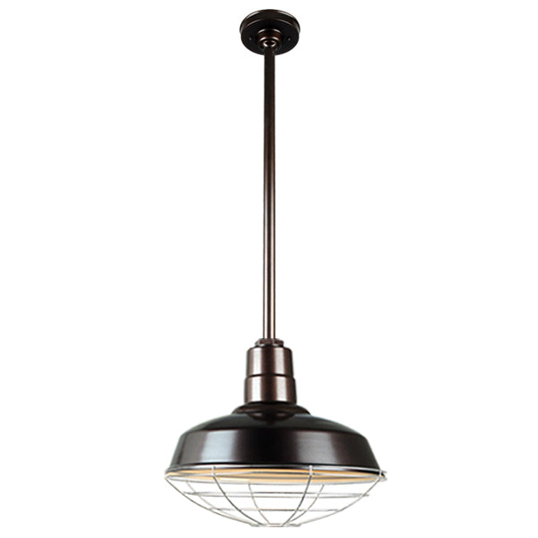 Quick Ship Hi-Lite 16" Warehouse Collection Stem Mount Pendant, H-QSN15116 Series (Black, White, Galvanized Finishes)