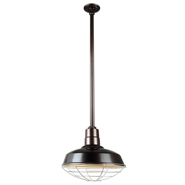 Quick Ship Hi-Lite 16" Warehouse Collection Stem Mount Pendant, H-QSN15116 Series (Black, White, Galvanized Finishes)