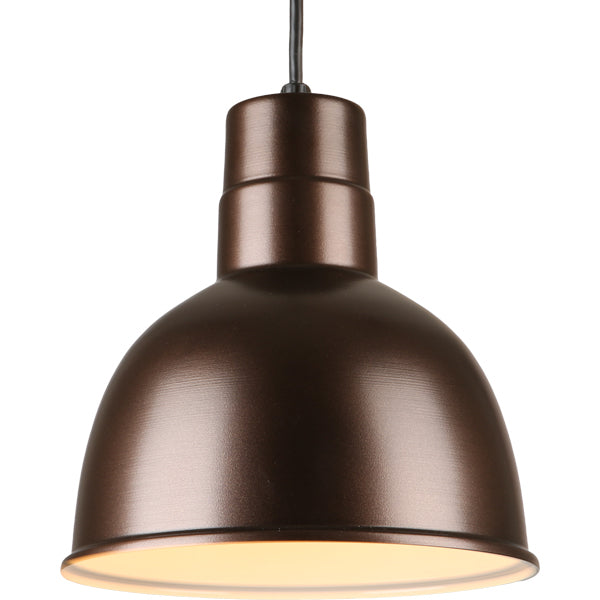 Quick Ship Hi-Lite 12" Deep Bowl Collection Cord Hung Pendant, H-QSN16112 Series (Black, White, Galvanized, Oil Rubbed Bronze Finishes)