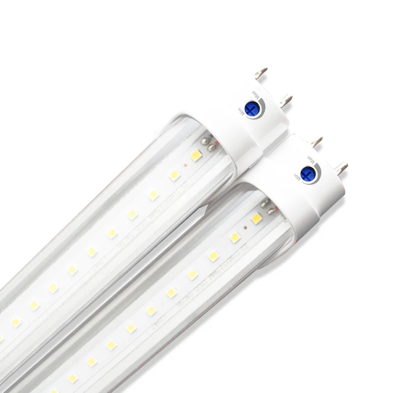 4ft 18W LED Tube - Single / 25 Pack - Type A+B - Aluminum/PC - Safety Fuses - Clear (ETL)