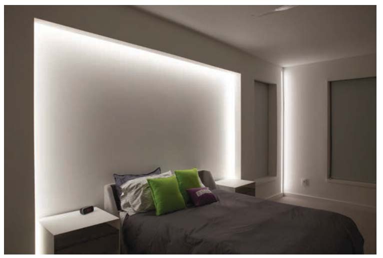 4 Foot LED Surface or Pendant Mount Linear Fixture, RBGW Color Changing, 27 or 54 Watt, White Finish