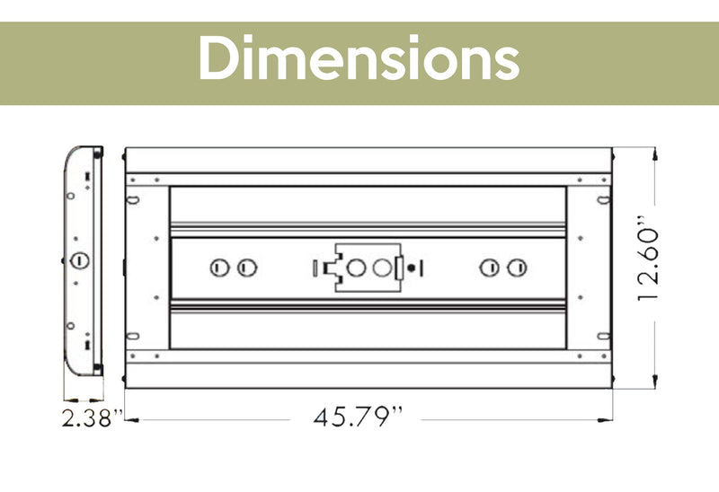 4 Ft LED Linear High Bay, 225 Watt, 34564 Lumens, 120-277 Volt, 5000K