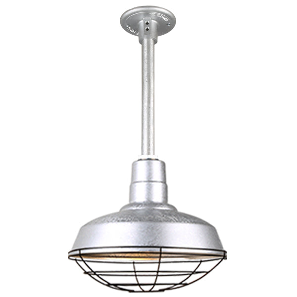 Quick Ship Hi-Lite 18" Warehouse Collection Stem Mount Pendant, H-QSN15118 Series (Black, White, Galvanized Finishes)