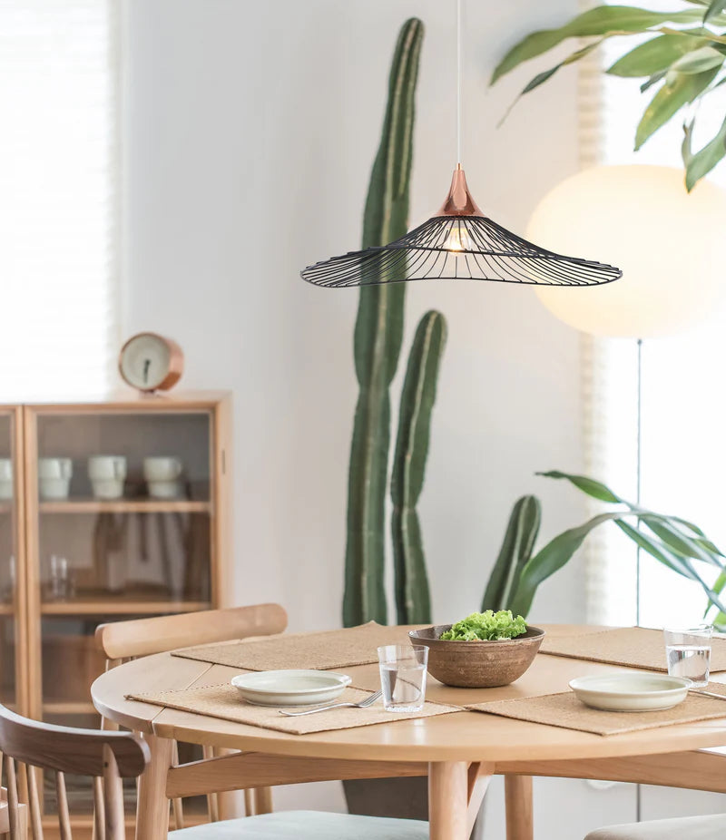 Pendant Light Wire Frame Industrial Rose Gold