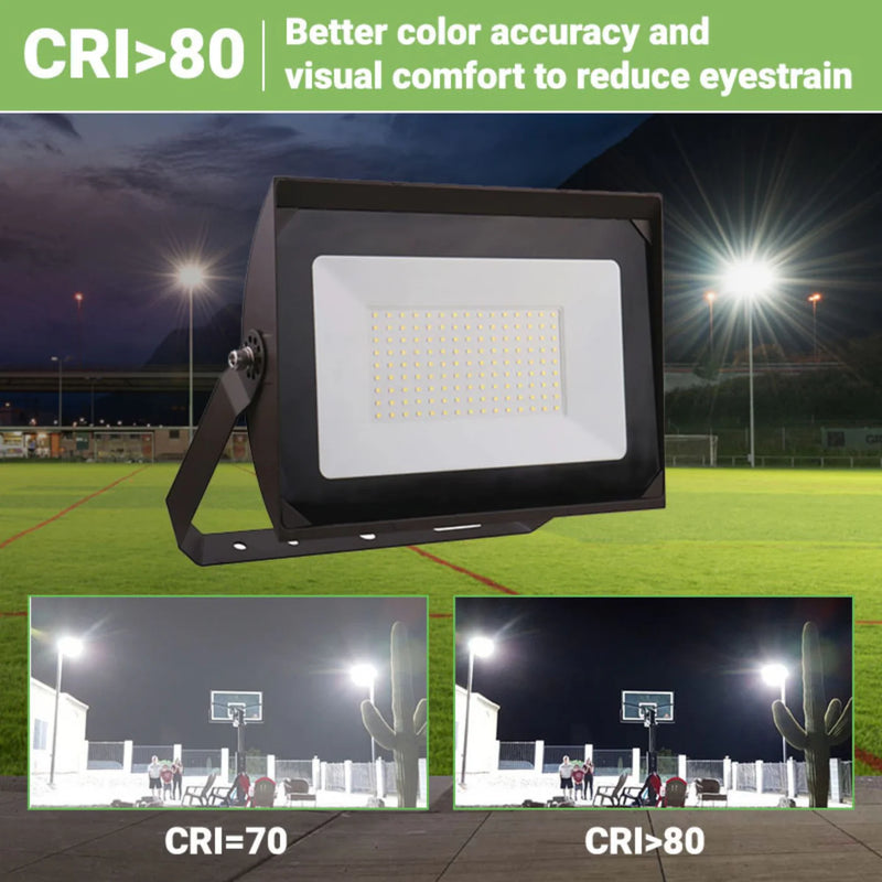 LED Flood Light for Outdoors - 100W - 11500LM - Flood Mount - (UL)