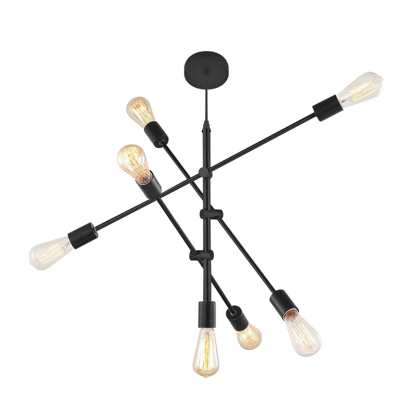 Pendant Light Chandelier Sputnik Industrial Contemporary Brass 7 Bulb Iron