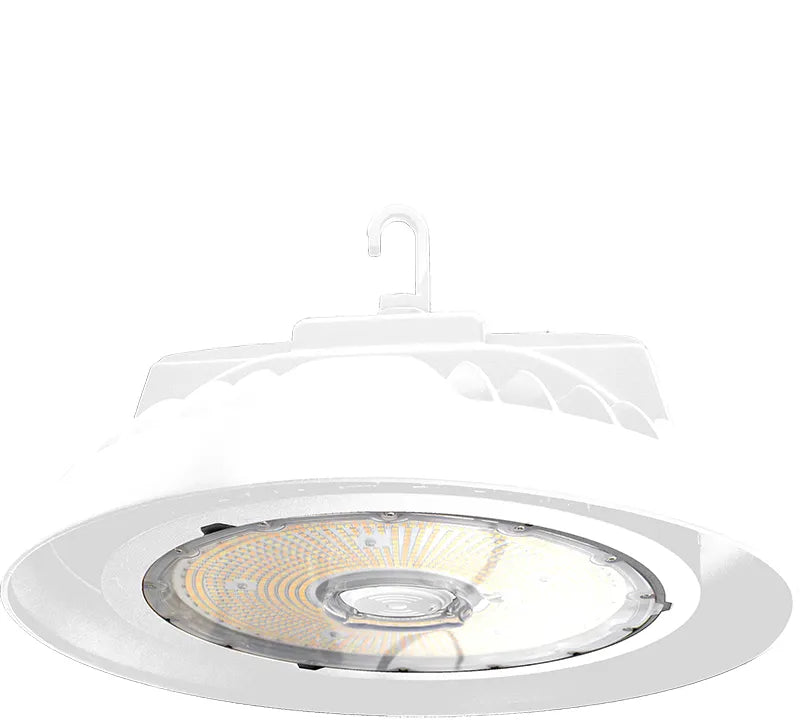 LED Sensor Ready UFO High Bay, 29,900 Lumen Max, Wattage Selectable and CCT Selectable, 120-277V, Black or White Finish