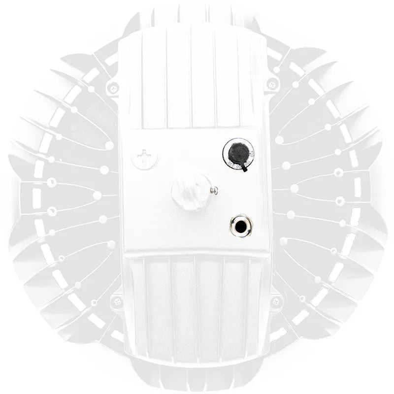 LED Sensor-Ready UFO High Bay Light, 29,900 Lumens, Wattage & CCT Adjustable (3000K-5700K), 120-277V, Black/White Finish