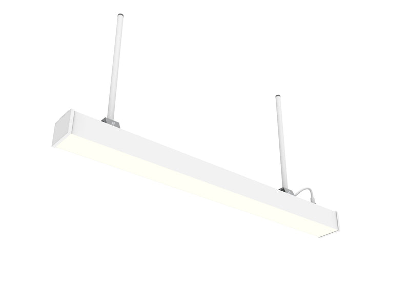 4 FT LED Linear Fixture, IP66 Rated, 8800 Lumen Max,  Wattage and CCT Selectable, Suspended Mount with Linking Kit Option, 120-277V