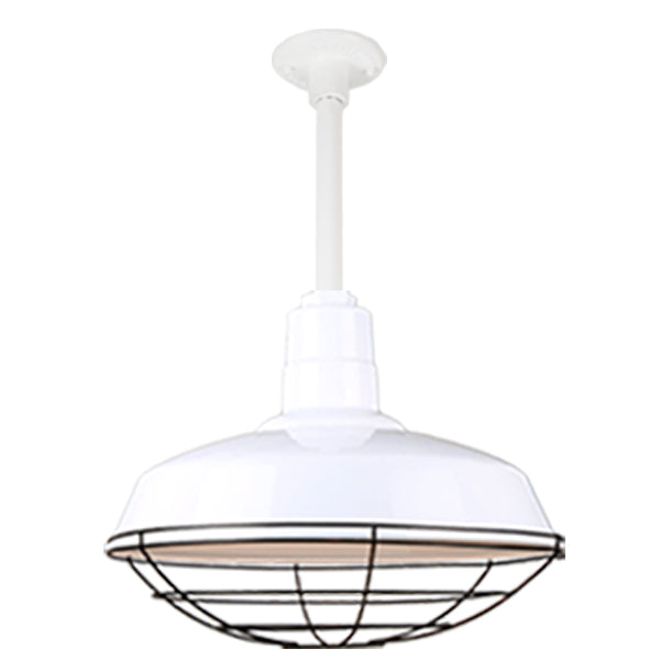 Quick Ship Hi-Lite 16" Warehouse Collection Stem Mount Pendant, H-QSN15116 Series (Black, White, Galvanized Finishes)